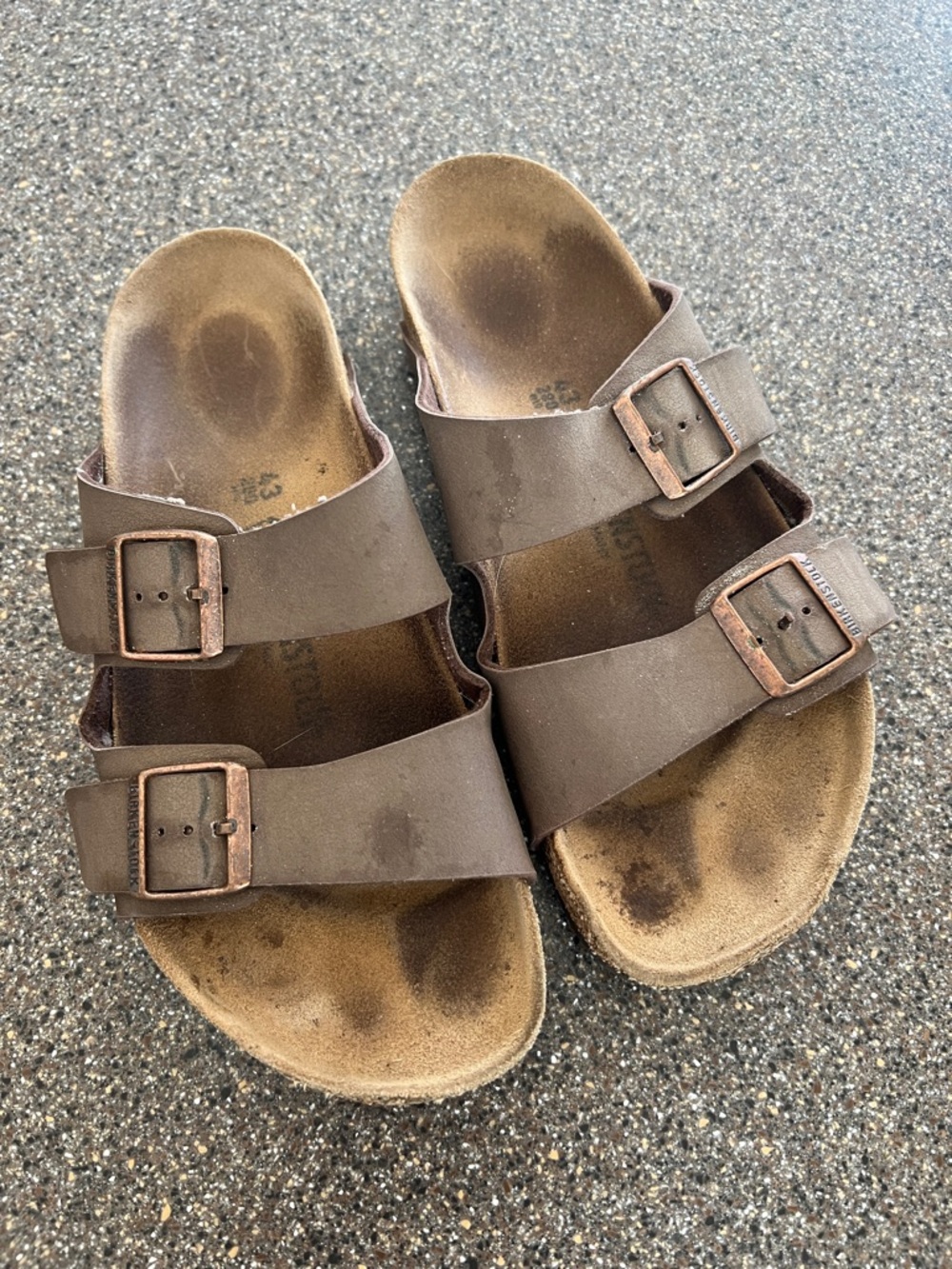 Birkenstock men’s Brown Double-strap Slide Sandals
